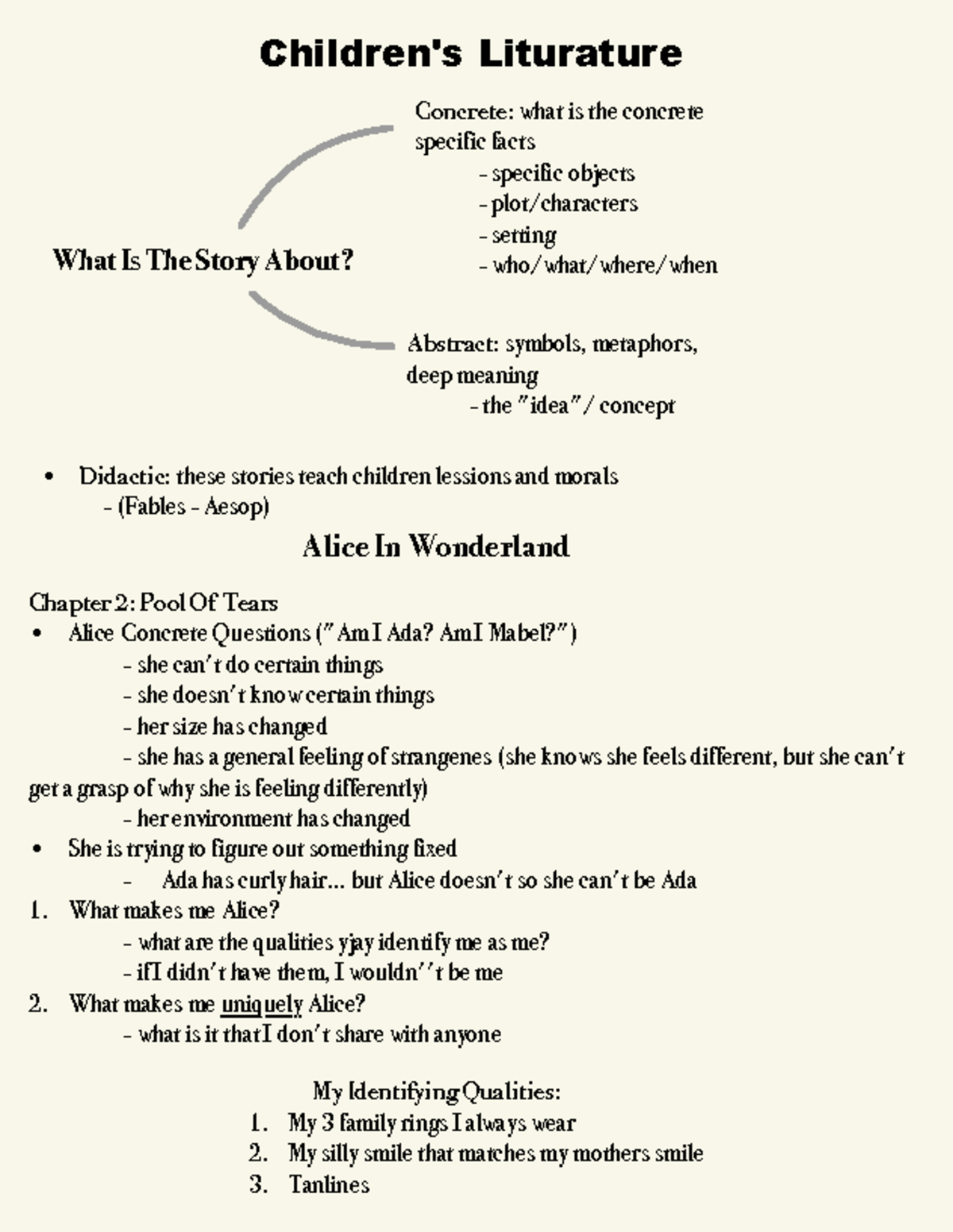 Lessons - Lecture Notes on Identity and Meaning in Literature - Studocu