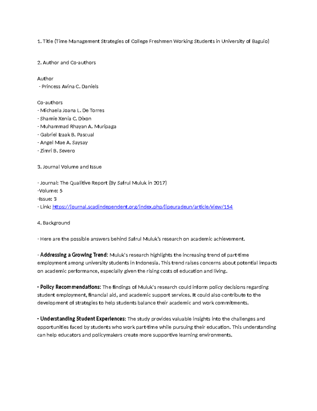 Time Management Strategies for College Freshmen Working Students - Studocu