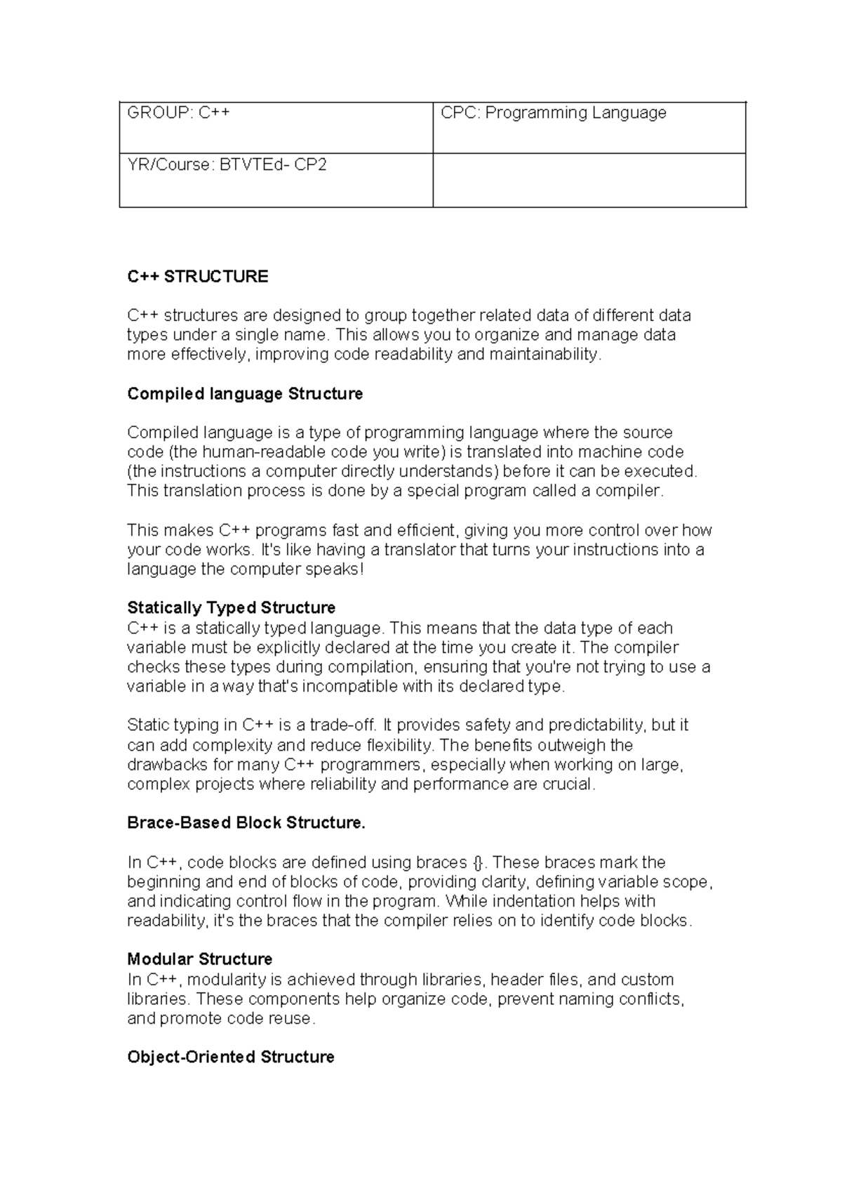 C++ Hardcopy - das - GROUP: C++ CPC: Programming Language YR/Course ...