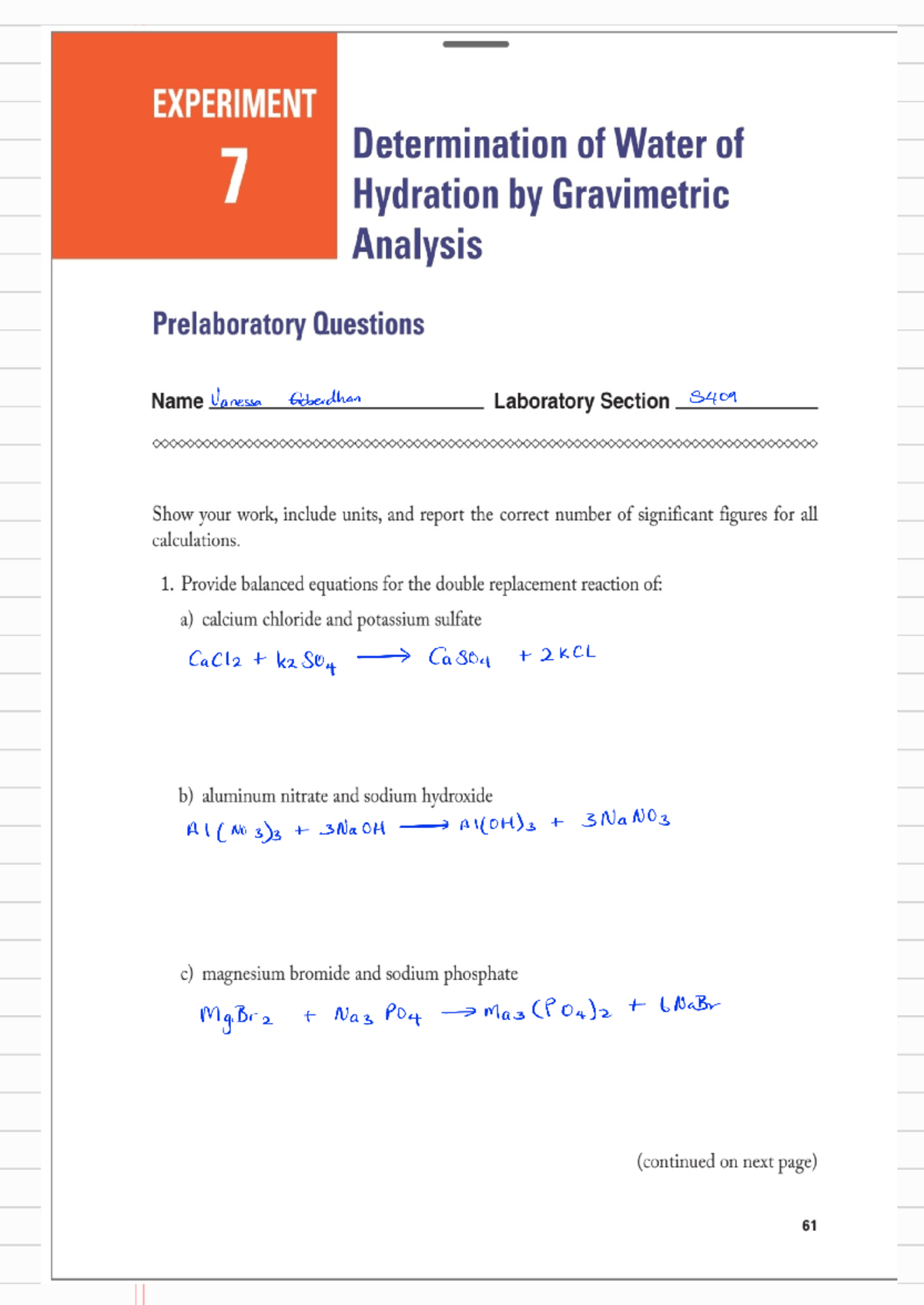 LAB 7 230411 180718278 - prelab or labreport - EXPERIMENT Determination ...