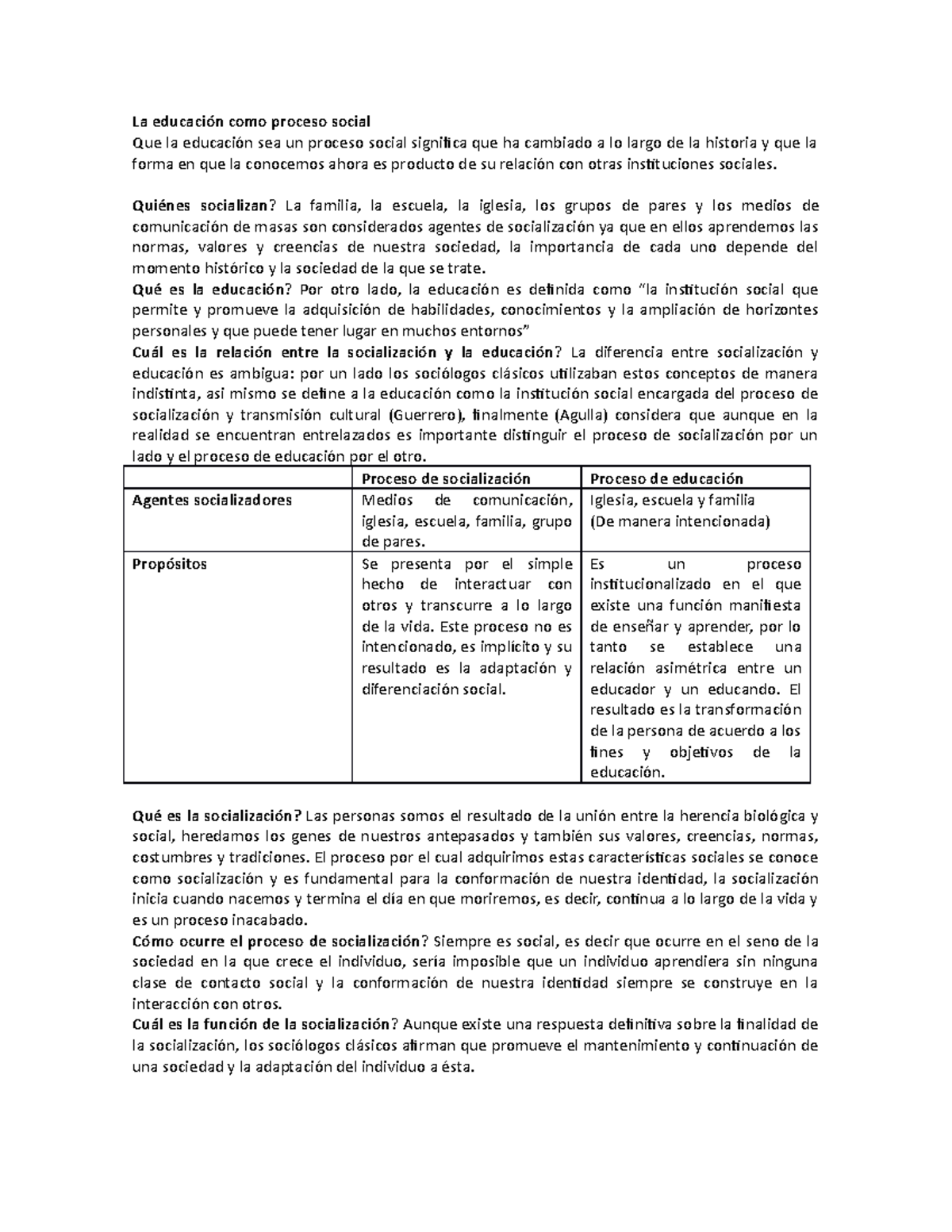 La educación y su proceso social: un análisis sociológico - Studocu