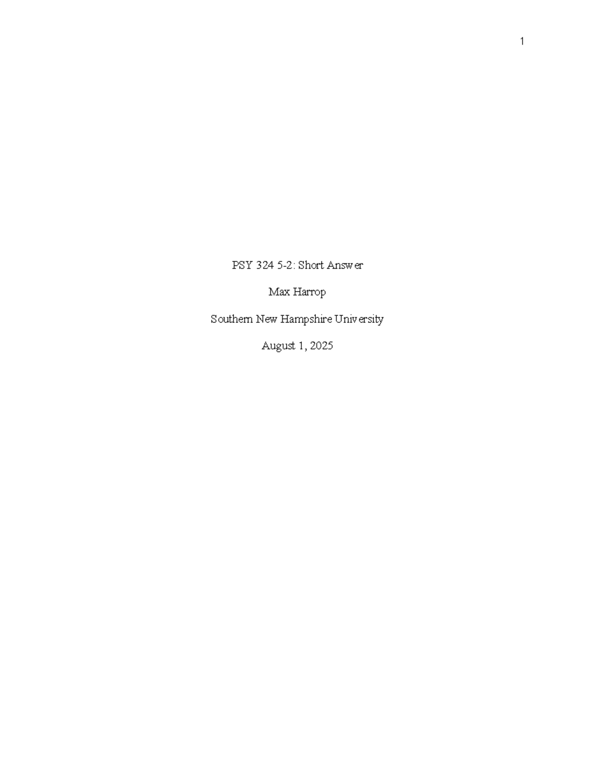 PSY 324 5-2 Short Answer Responses on Cultural Psychology - Studocu