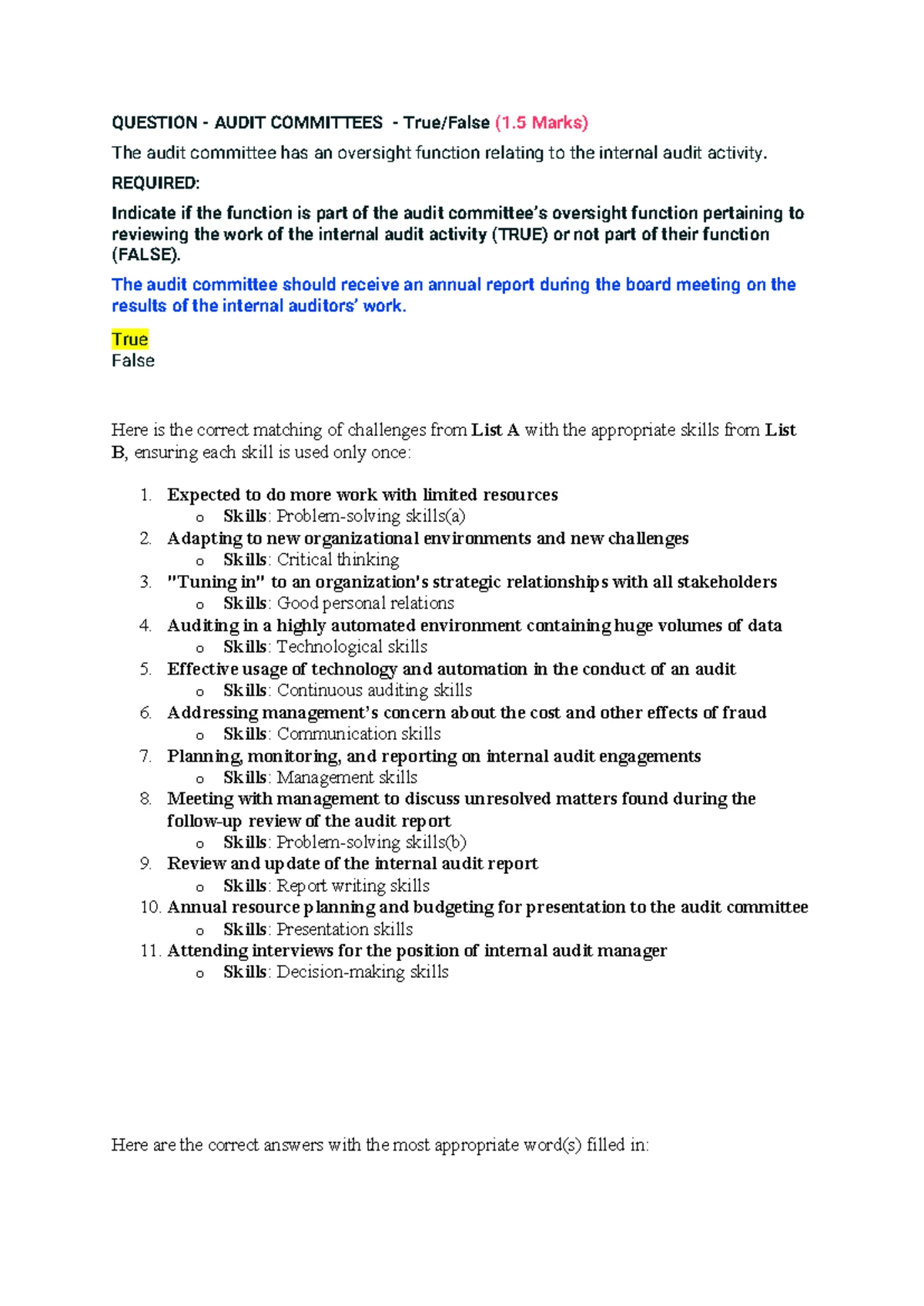 AUI3703 Exam Paper - Internal Audit Process: Oct/Nov 2024 Analysis ...