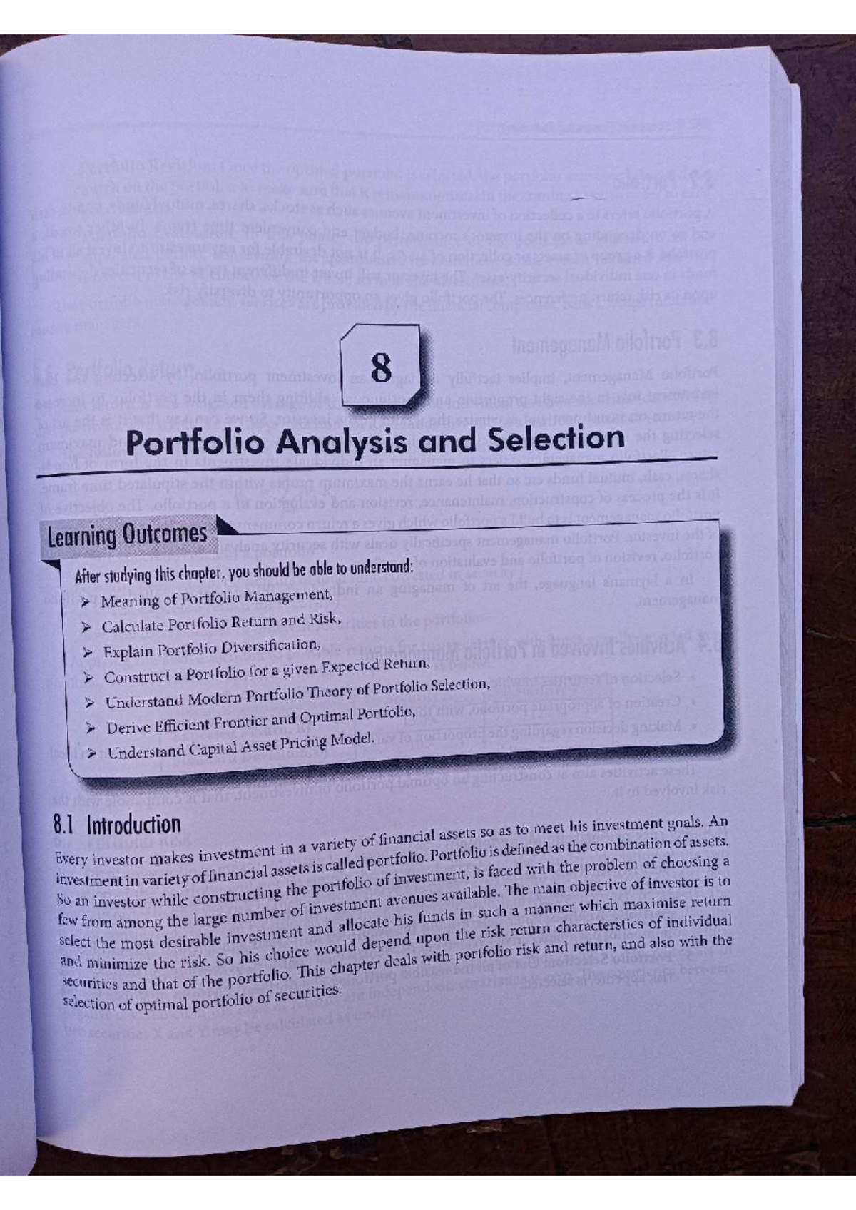 Ch 8 PFP - Portfolio Analysis and Selection Learning Outcomes - Studocu