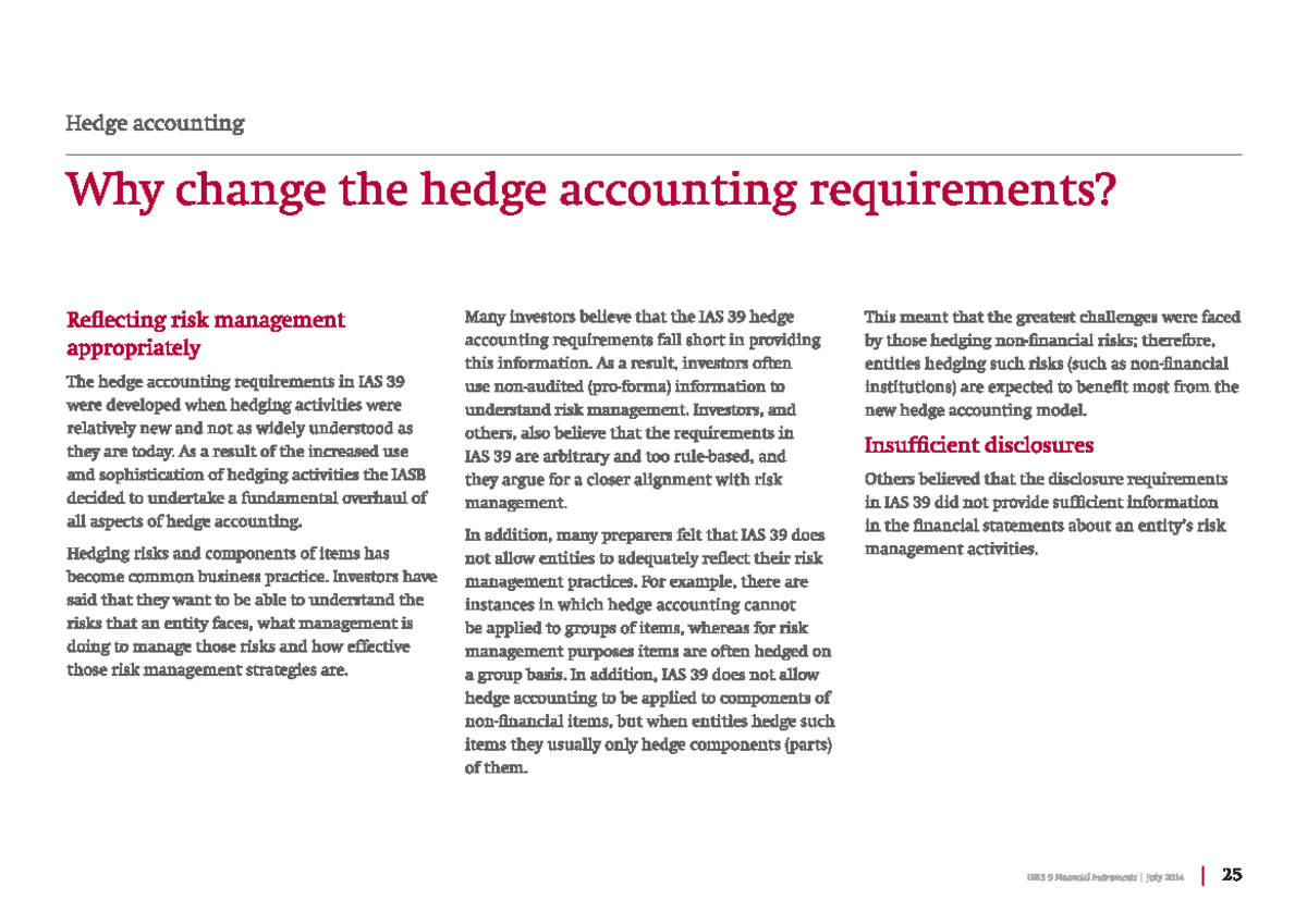 Hedge Accounting Notes: Revising IAS 39 for Better Risk Management ...