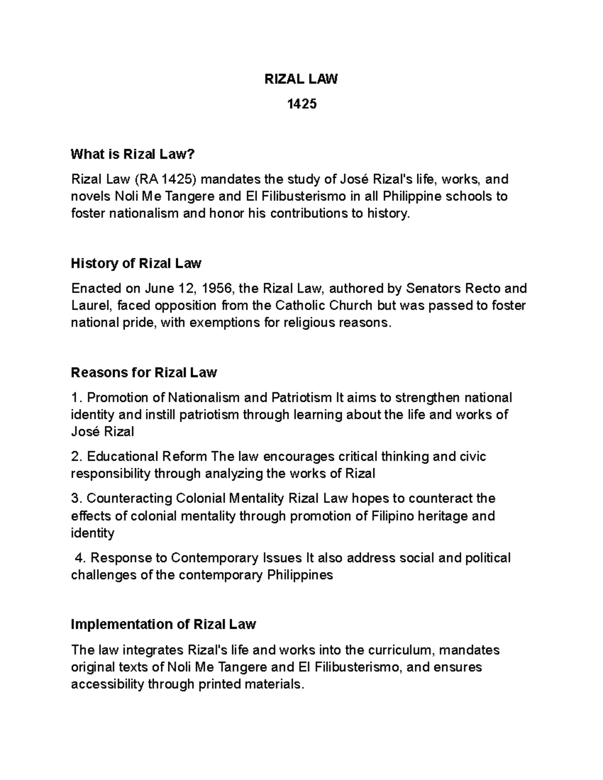 rizal-law-ra-1425-understanding-its-impact-on-nationalism-studocu