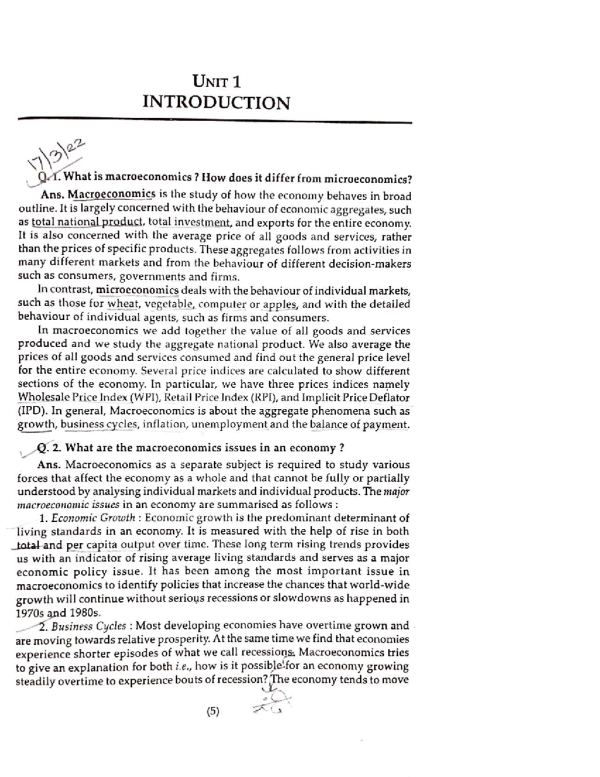Macroeconomics Overview and Key Concepts - Course 7322 - Studocu