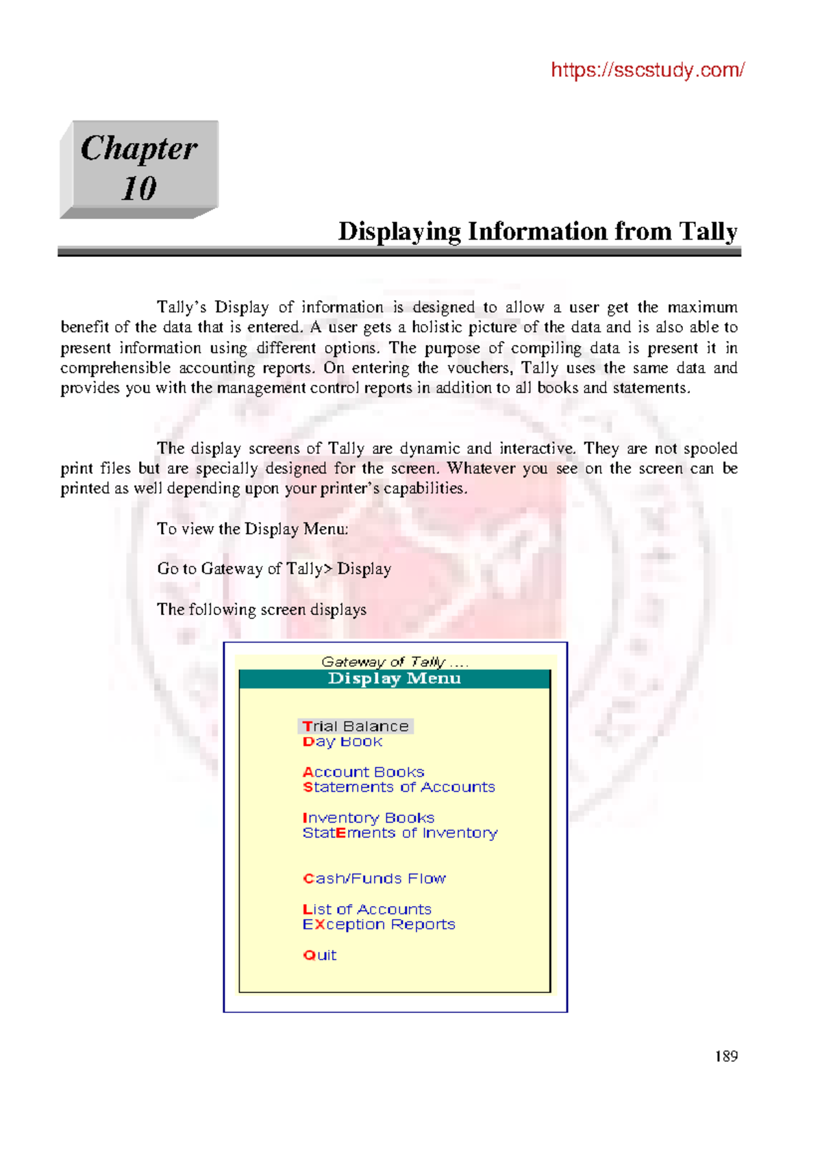 Chapter 10: Displaying Information in Tally (Tally-9.0) - Studocu
