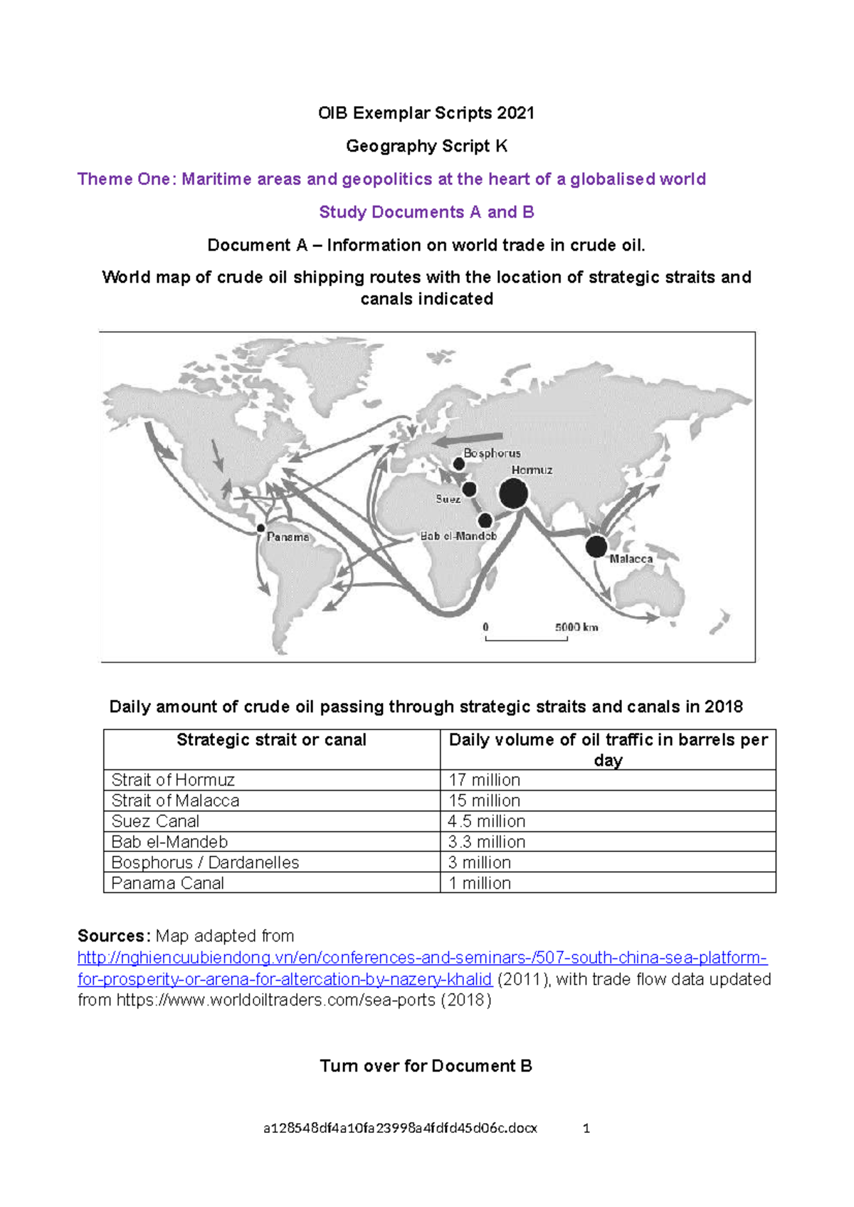 OIB Geography Exemplar Scripts 2021: Maritime Trade & Geopolitics - Studocu