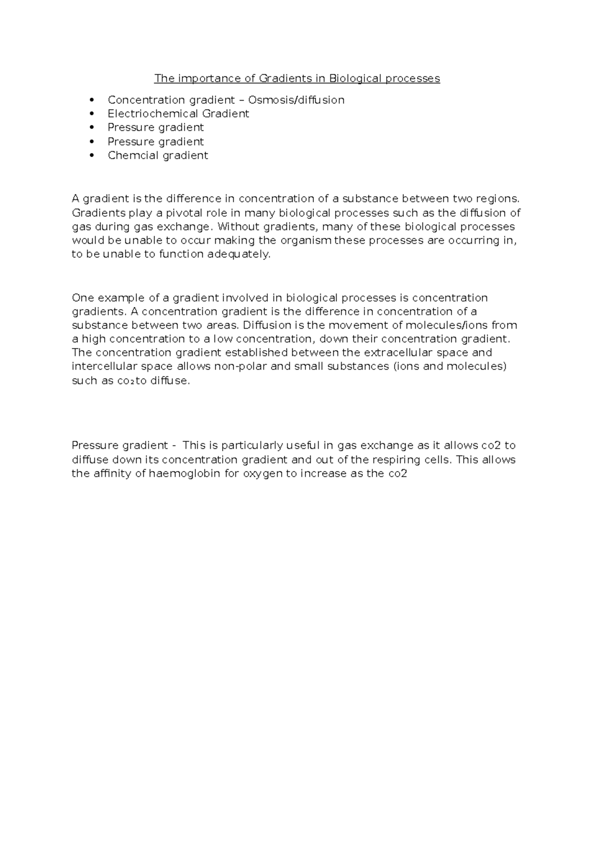 Gradient Biology Essay: The Role of Gradients in Biological Processes ...