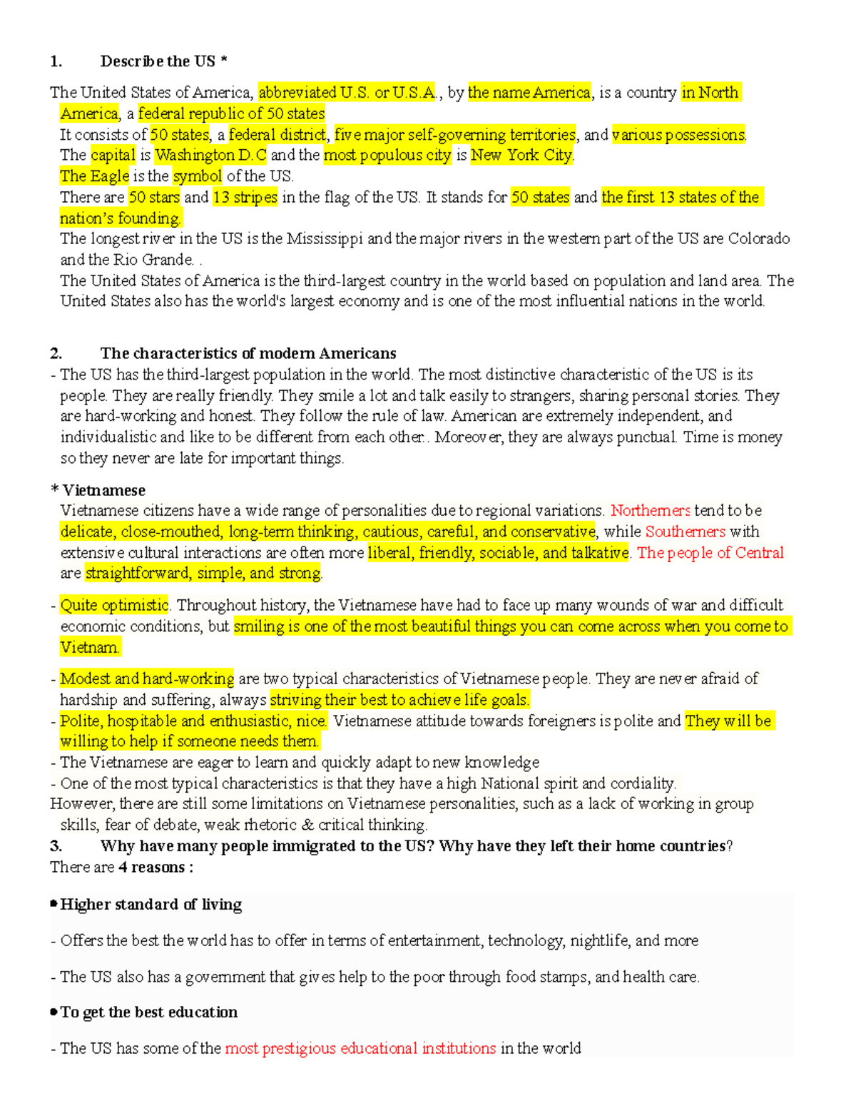 Câu hỏi ôn tập về văn hóa Mỹ - tài liệu ôn tập chi tiết - Document Preview