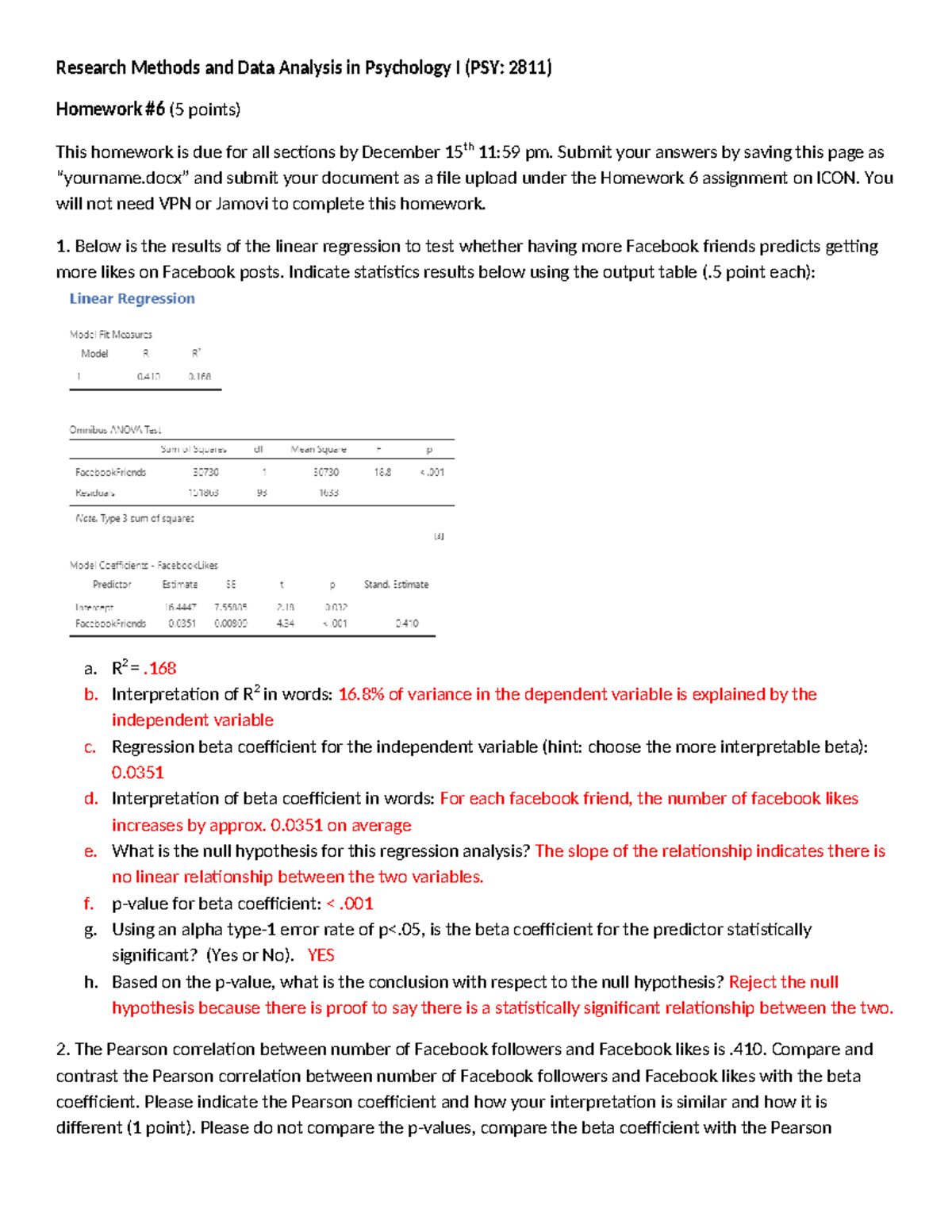 Homework 6 - Hmwk 6 - Research Methods and Data Analysis in Psychology ...