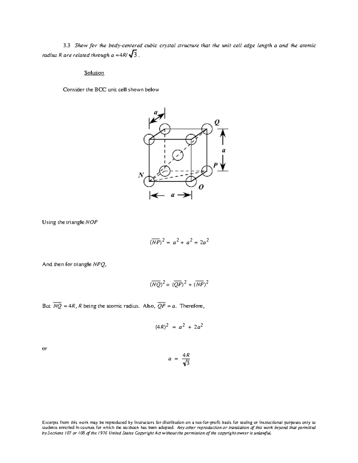 3.3-3.6 BCC & HCP Crystal Structures: Unit Cell Relations & APF - Studocu