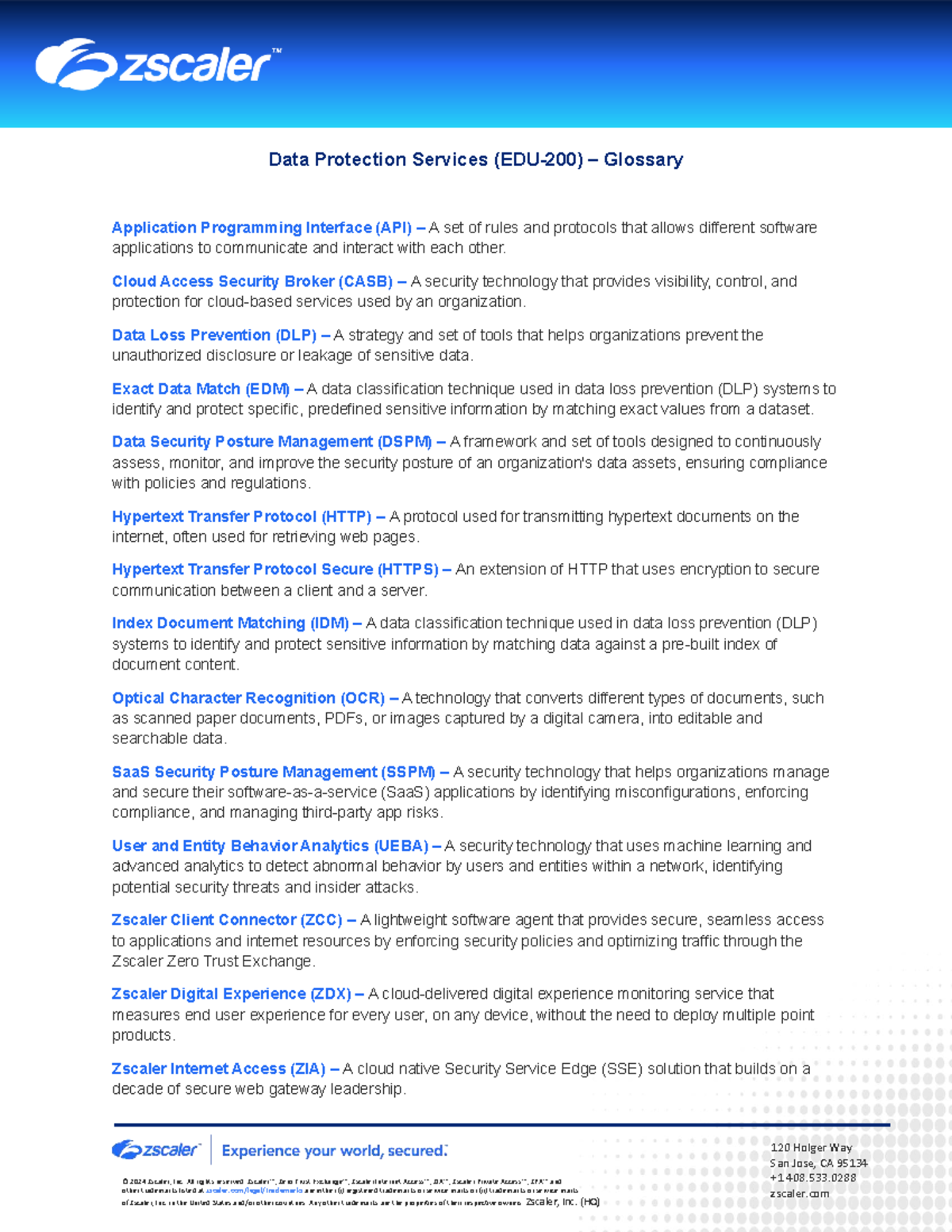 Data Protection Services Glossary (EDU 200) - Studocu