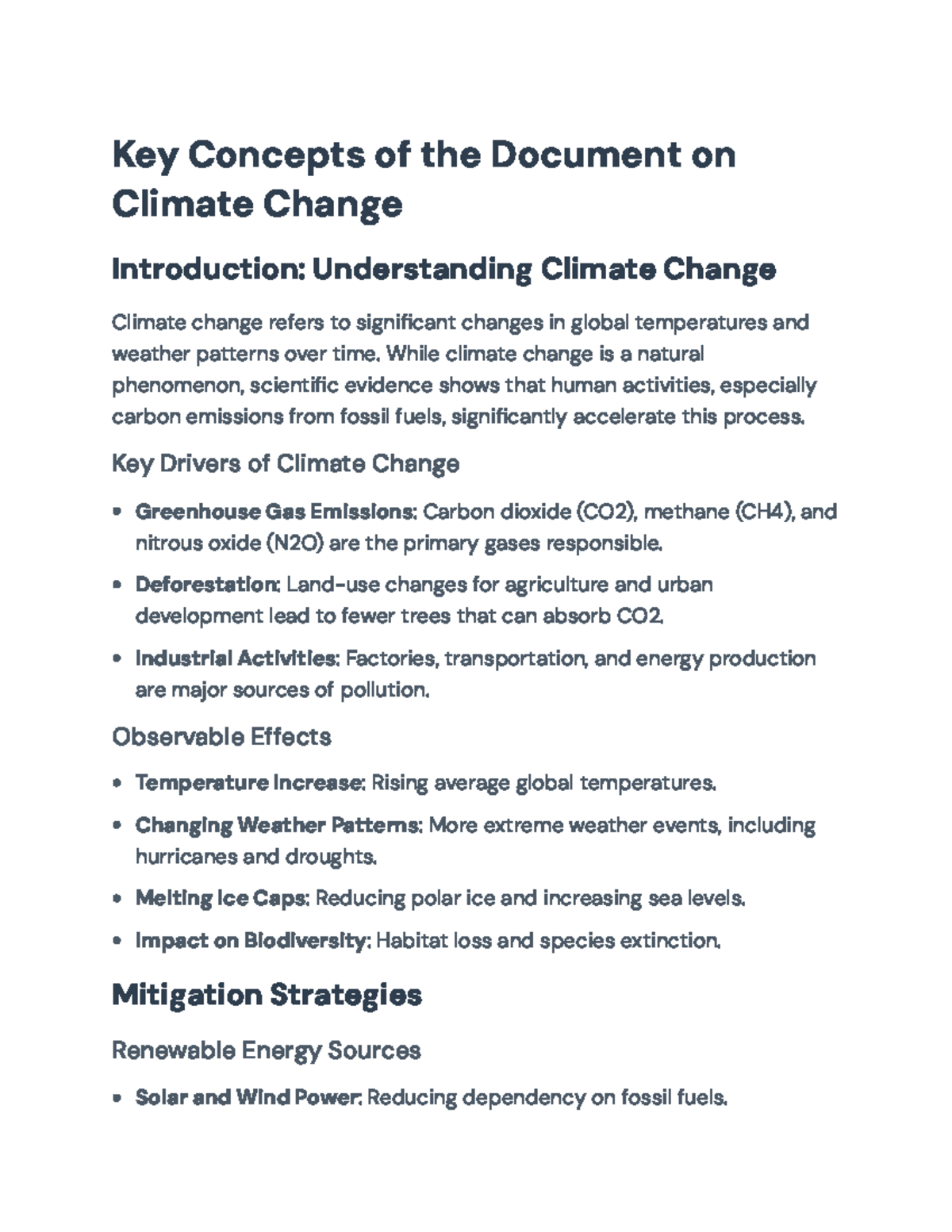 Understanding Climate Change: Key Drivers, Effects, and Solutions - Key ...
