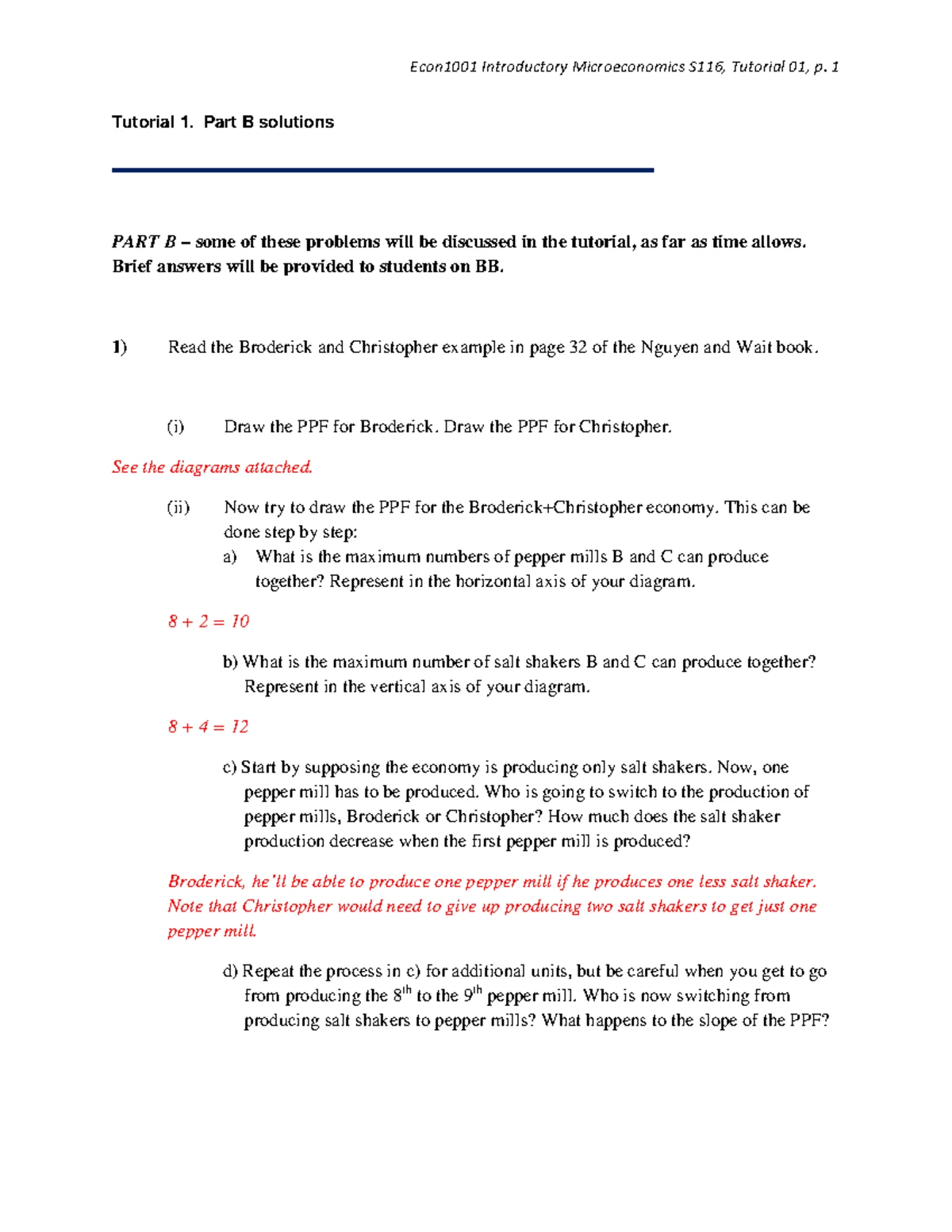 Econ1001 S2 18 Tutorial 02 - Econ1001 Introductory Microeconomics S2 ...