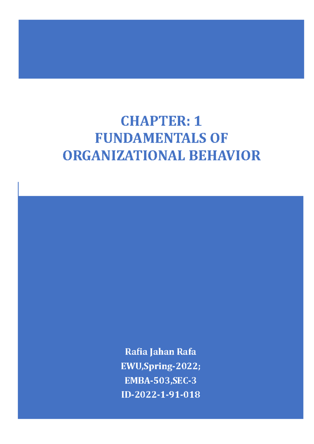 QUIZ-1-OB: Understanding Organizational Behavior Fundamentals - Studocu
