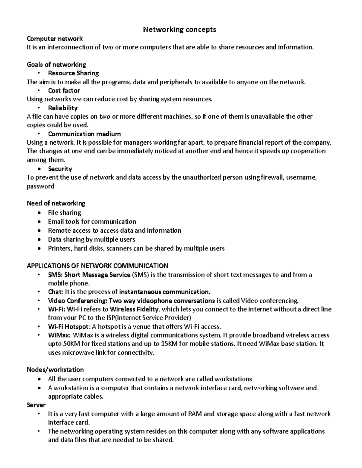 Networking Concepts: Module 1 Overview and Applications - Studocu
