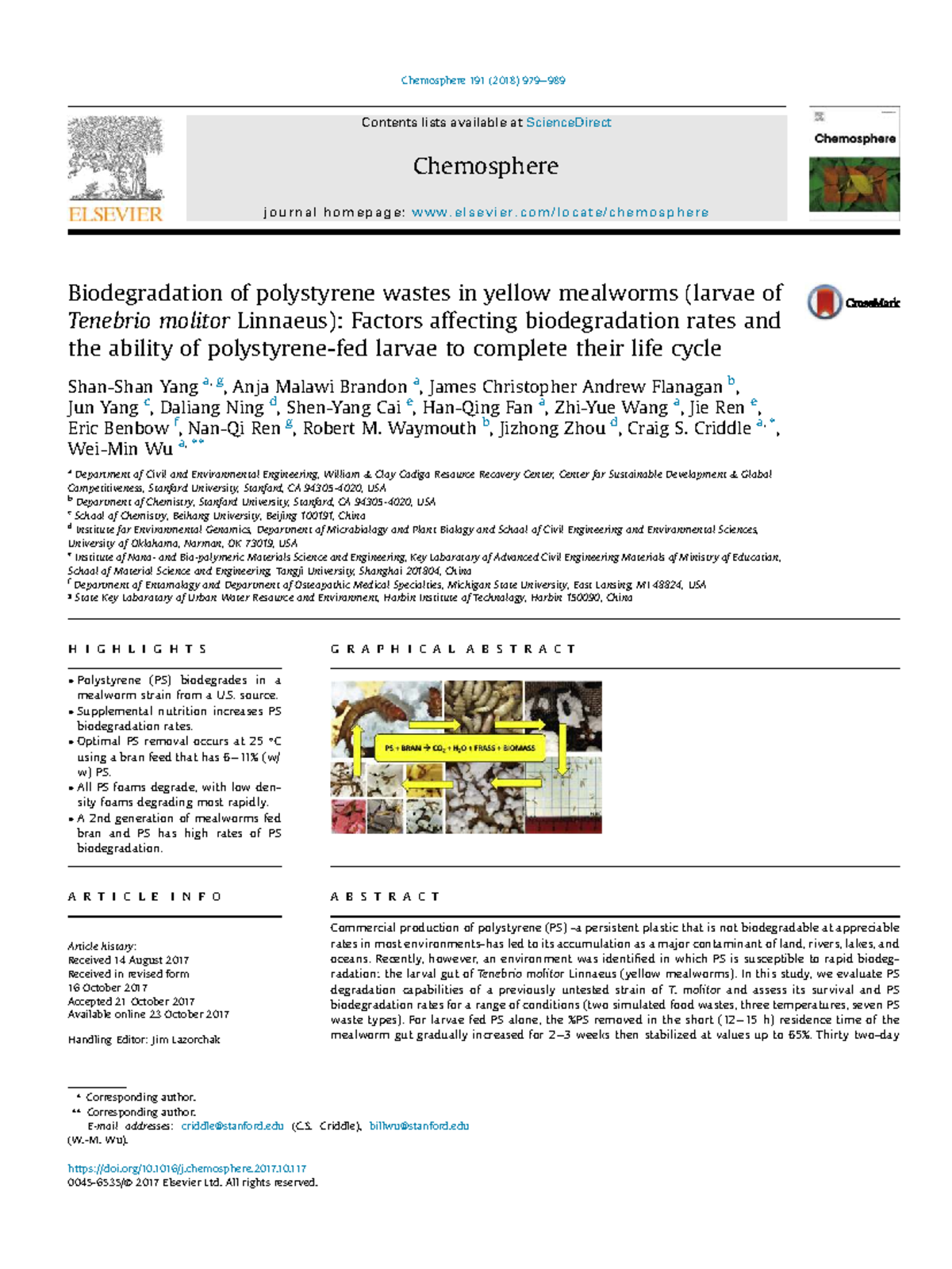 Biodegradation of Polystyrene by Tenebrio molitor: Factors & Life Cycle ...