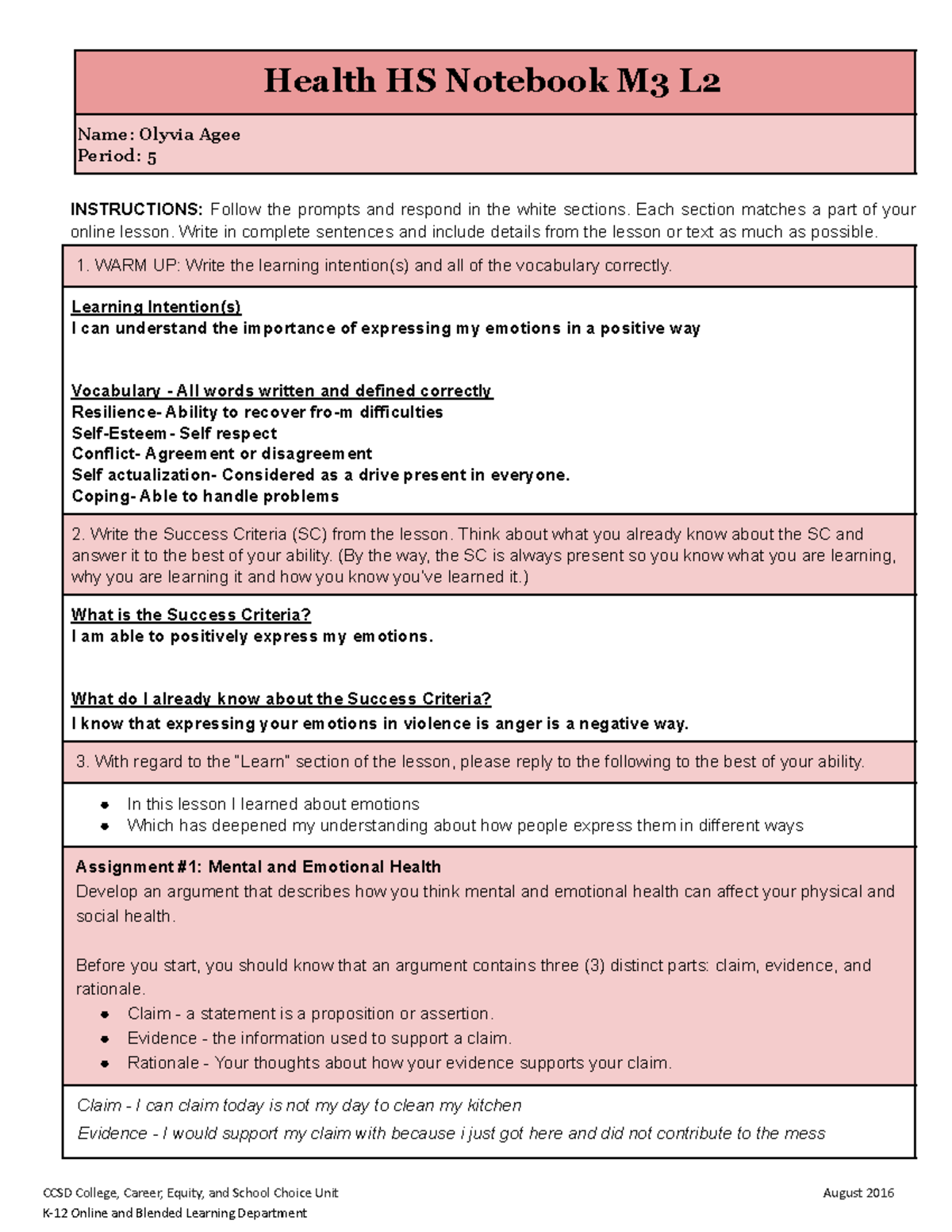 Copy of M3 L2 Nwcta Original Health HS Notebook - Health HS Notebook M3 ...