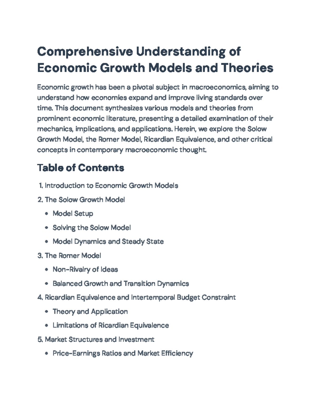 ECO 101: Comprehensive Overview of Economic Growth Models & Theories ...