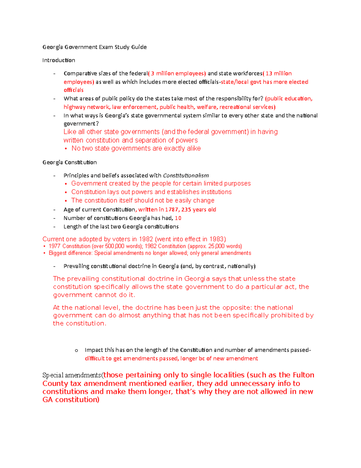 POLS 1150 Georgia Government Final Exam Study Guide (Fall 2022) - Studocu