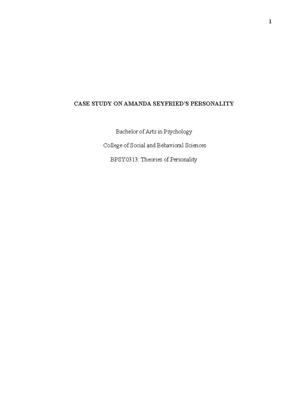 A case study about certain celebrity - CASE STUDY ON AMANDA SEYFRIED’S ...