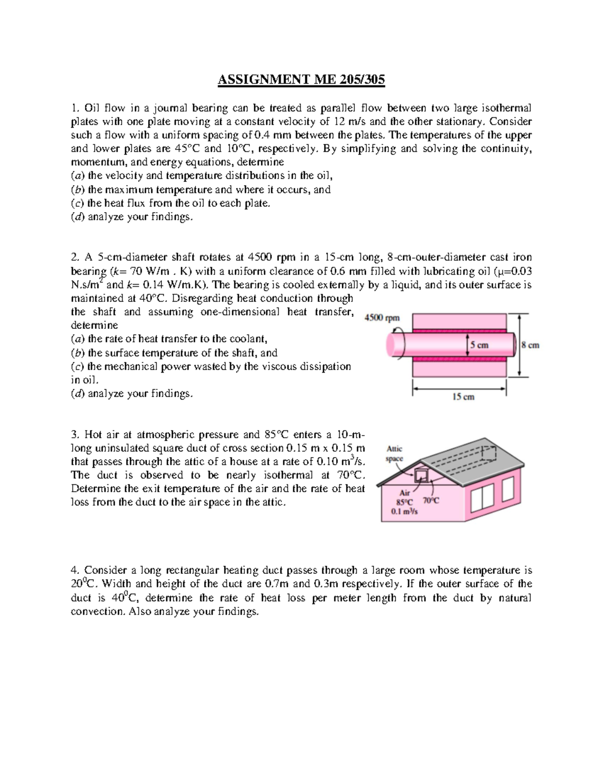 Assignment ME 205: Analysis of Thermal and Fluid Flow Dynamics - Studocu
