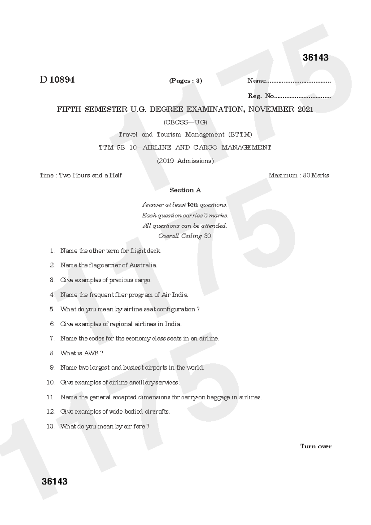 TTM 5B Final Exam Notes: Travel and Cargo Management (Nov 2021) - Studocu