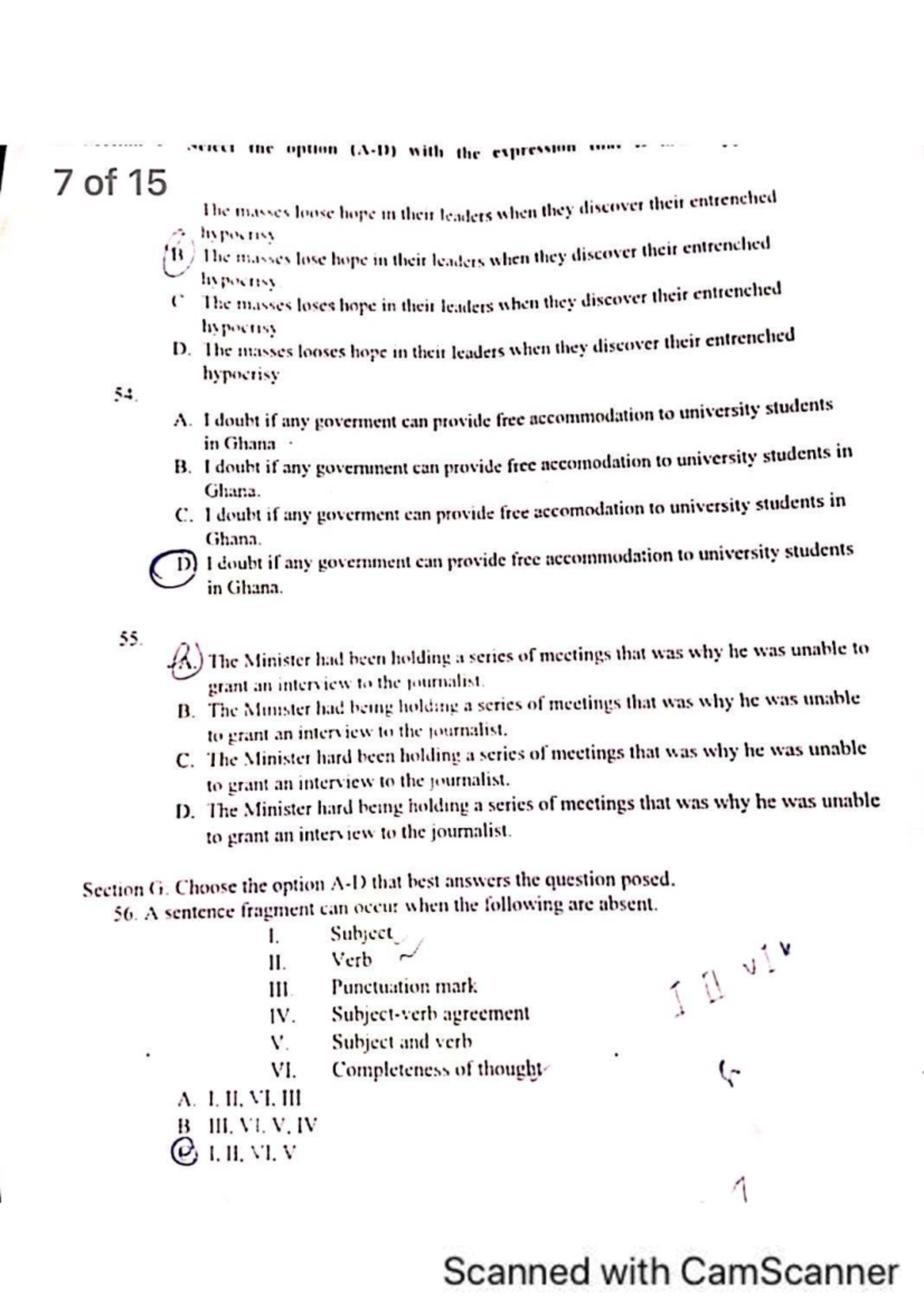 Punctuation and Sentence Structure Practice Questions - Studocu