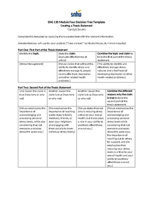 ENG 130 Module Two Reading Response Template Guide - Studocu