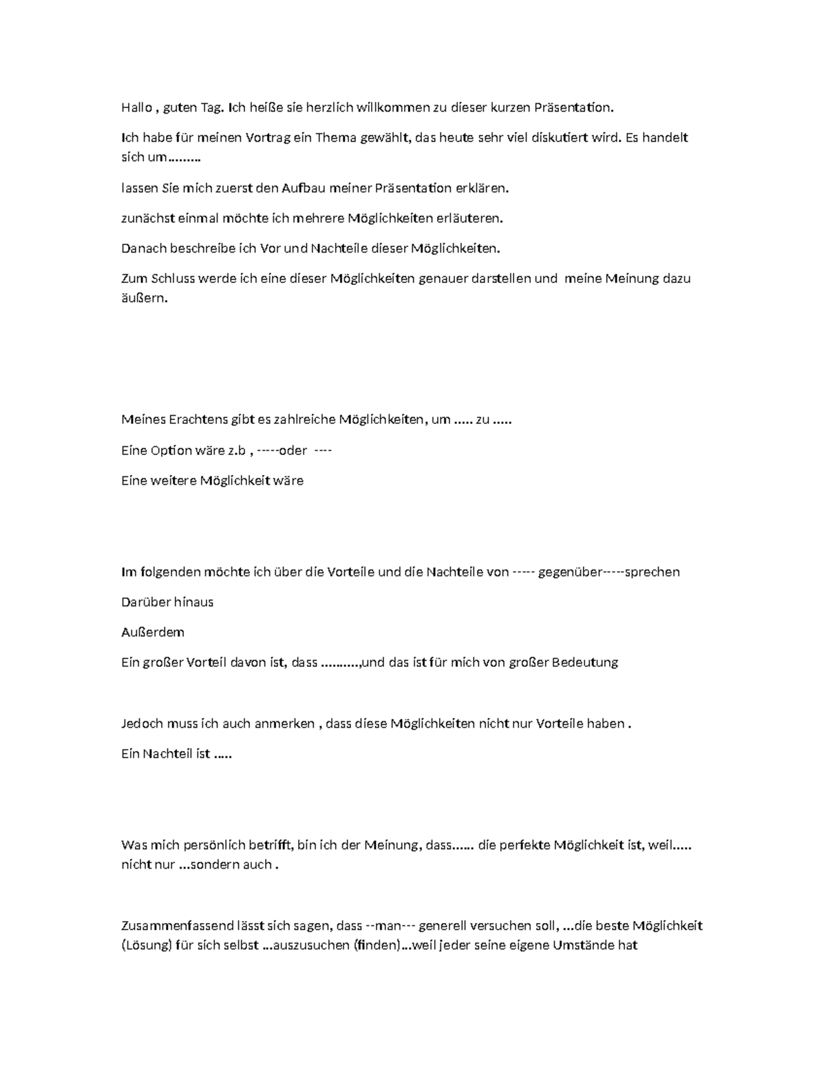 Hallo - German b2 goethe - Hallo , guten Tag. Ich heiße sie herzlich ...