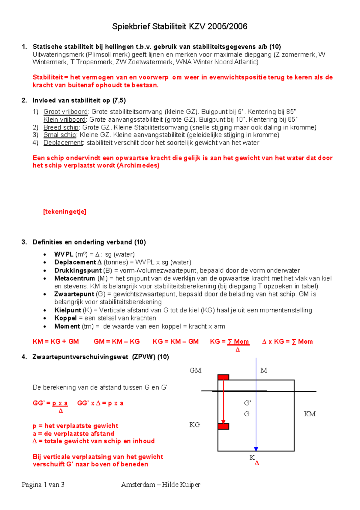 Spiekbrief Stabiliteit KZV - Samenvatting en Kernpunten - Studeersnel