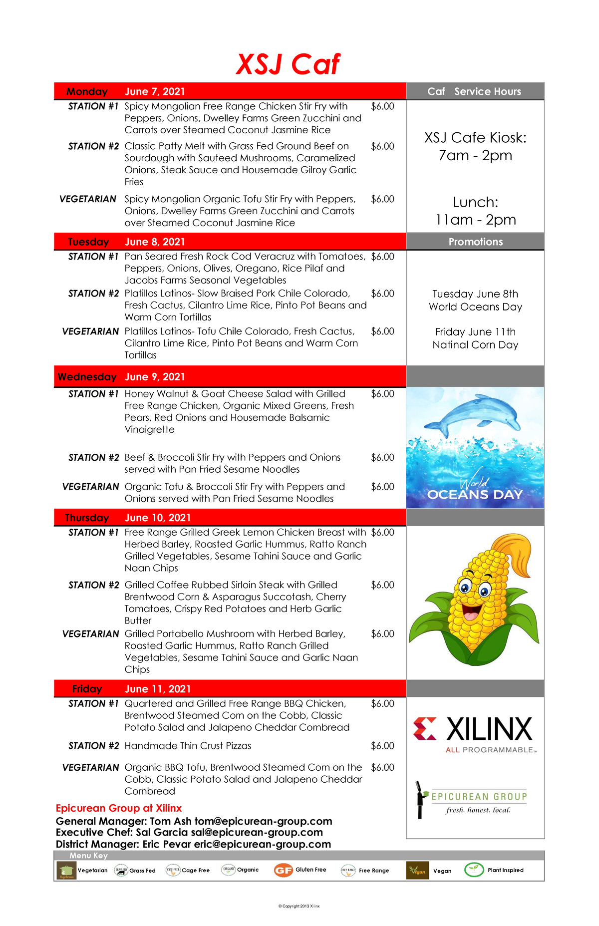 XSJ Café Menu: Weekly Offerings for June 7-11, 2021 - Studocu