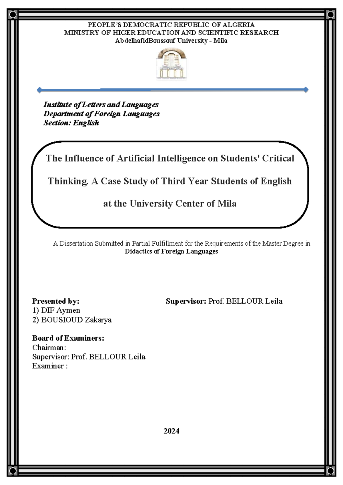The Impact of AI on Critical Thinking Skills: A Case Study of EFL ...