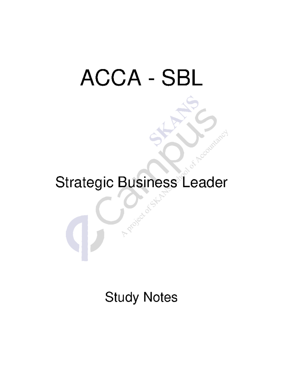 ACCA SBL Study Notes: A Comprehensive Guide to Strategic Leadership ...