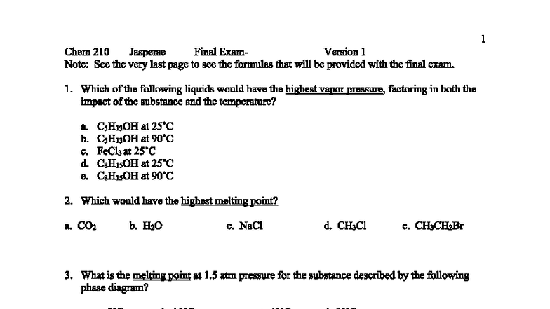 Chem 210 Jasperse Final Exam Study Guide and Practice Answers - Studocu