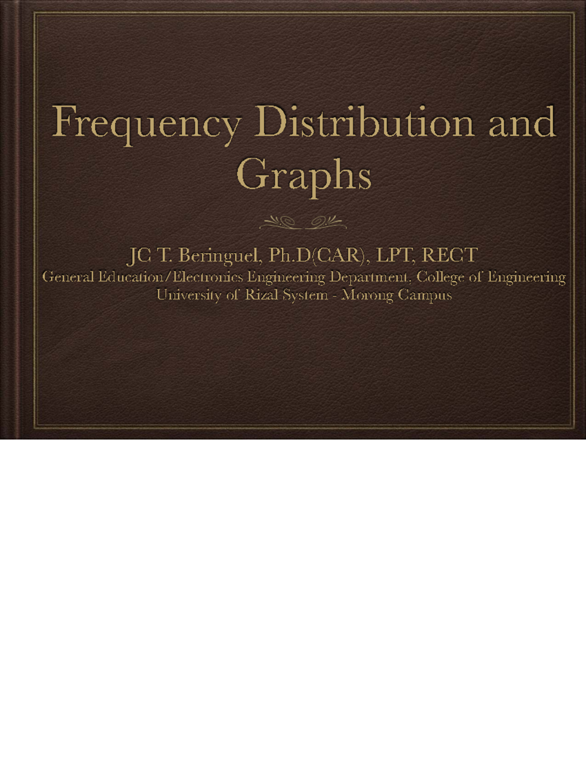Frequency Distribution and Graphs: Concepts and Techniques (ENG 101 ...