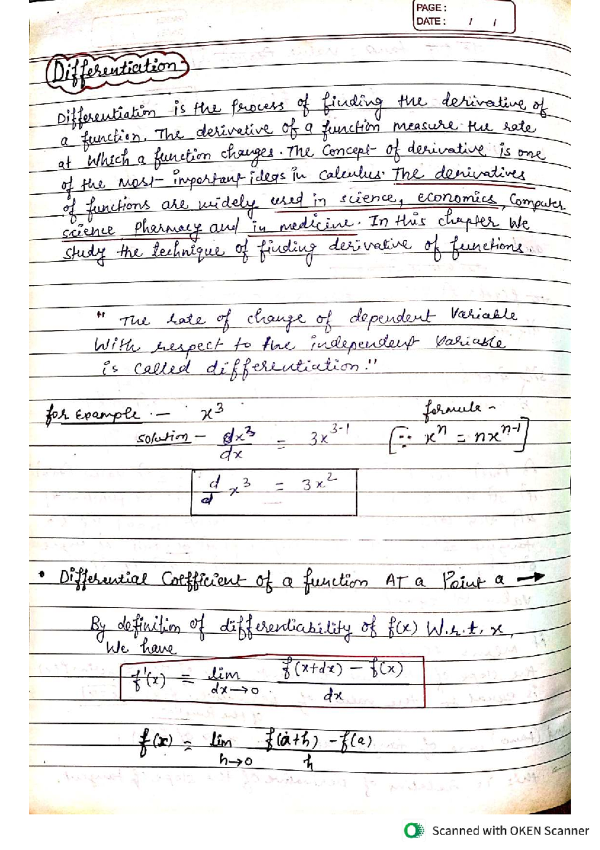 Differential Calculus-1: Understanding Differentiation Techniques - Studocu
