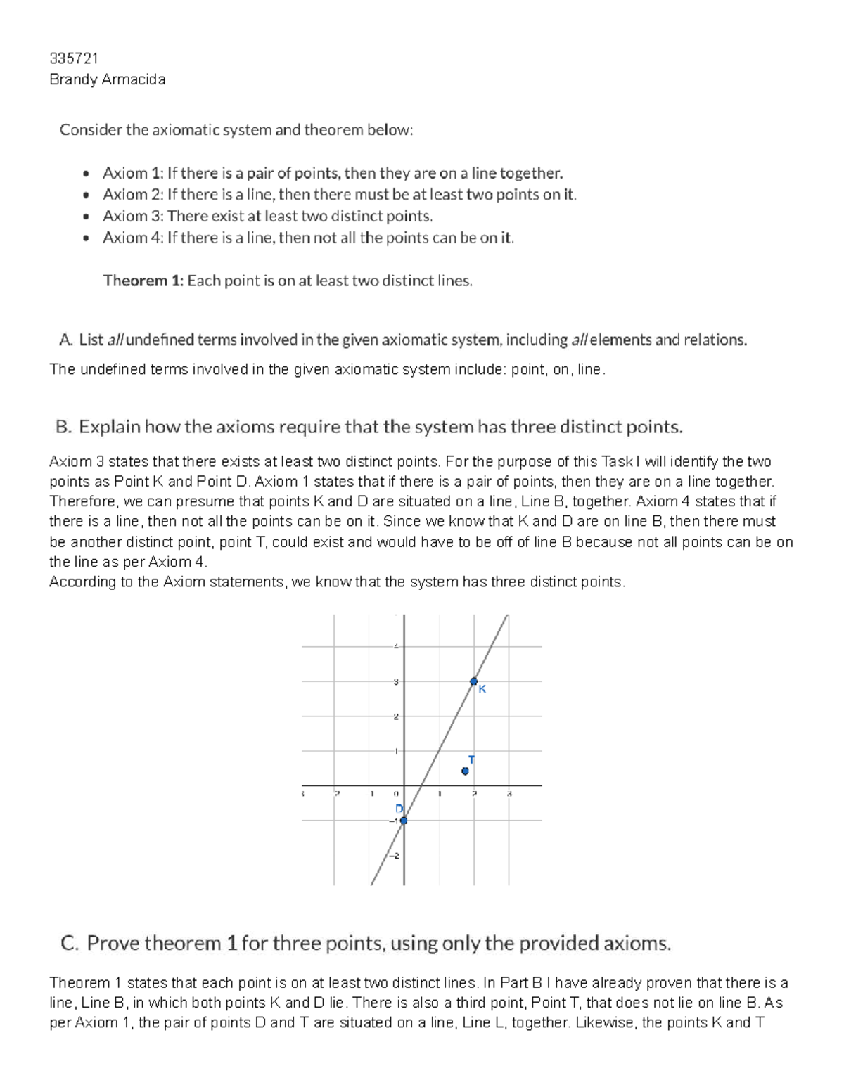 335721 College Geometry Task 1: Axiomatic System Analysis - Studocu