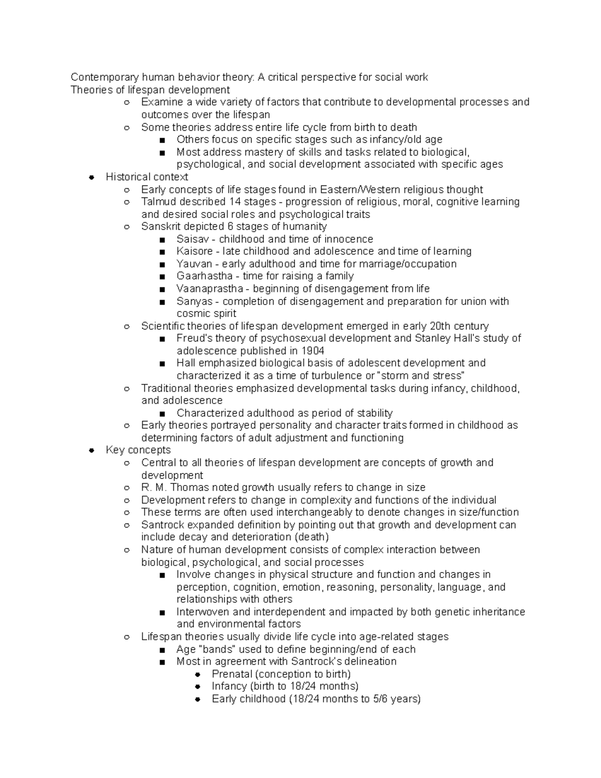SW 301: Contemporary Human Behavior Theory - A Critical Approach in ...