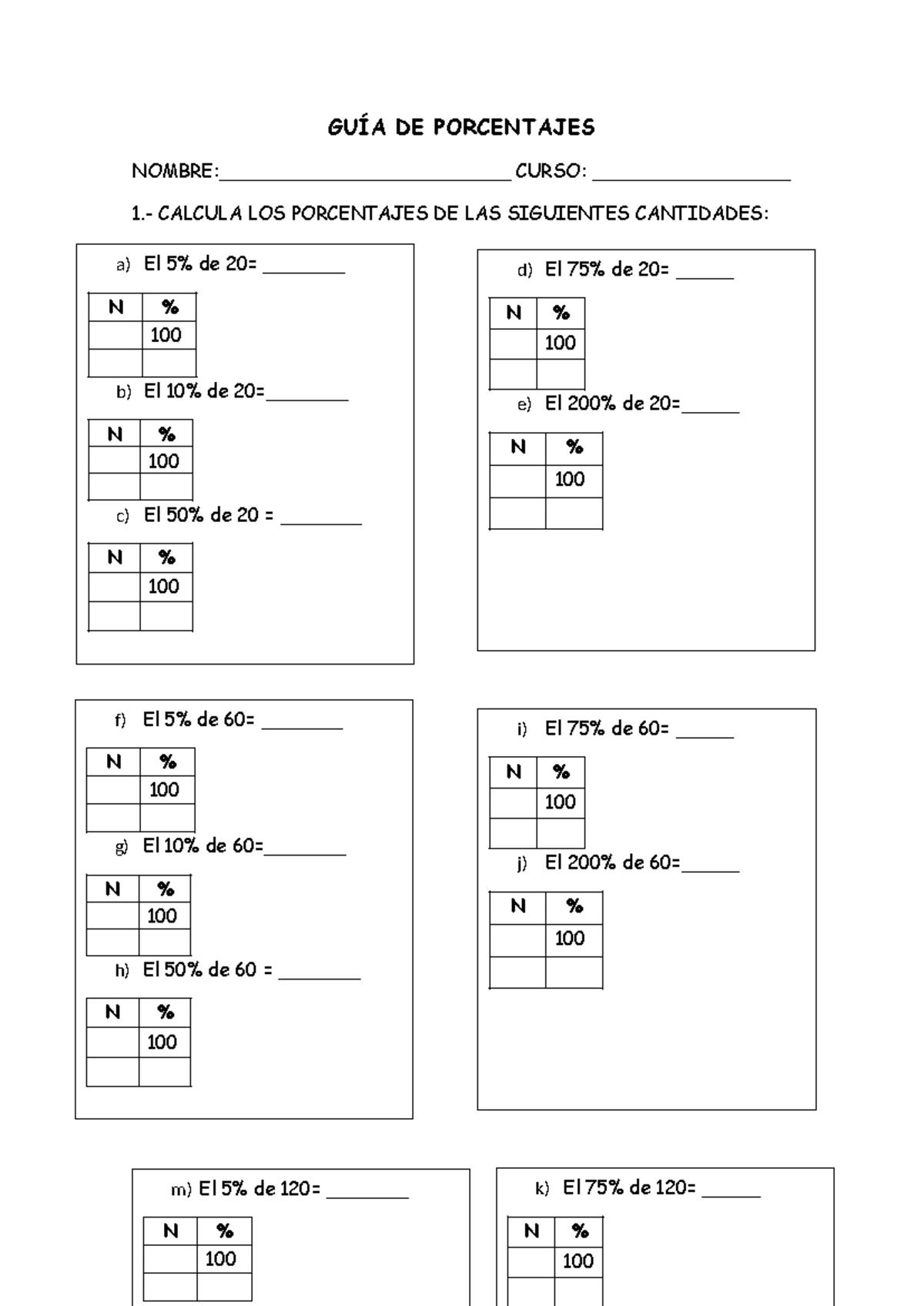 GUÍA DE Porcentajes 4o medio - Document Preview