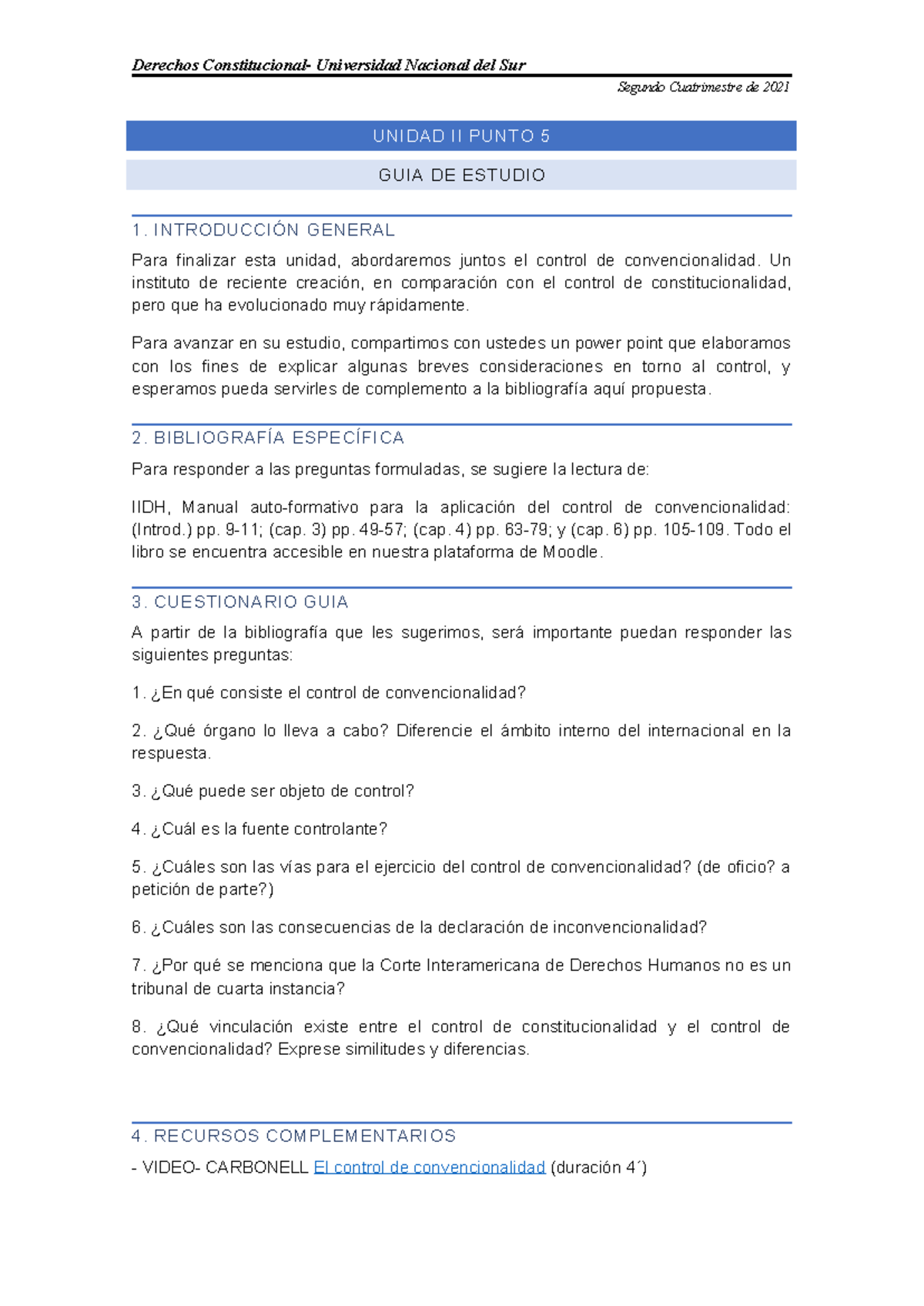 GUIA DE ESTUDIO UII DERECHO CONSTITUCIONAL 2C 2021 - Studocu