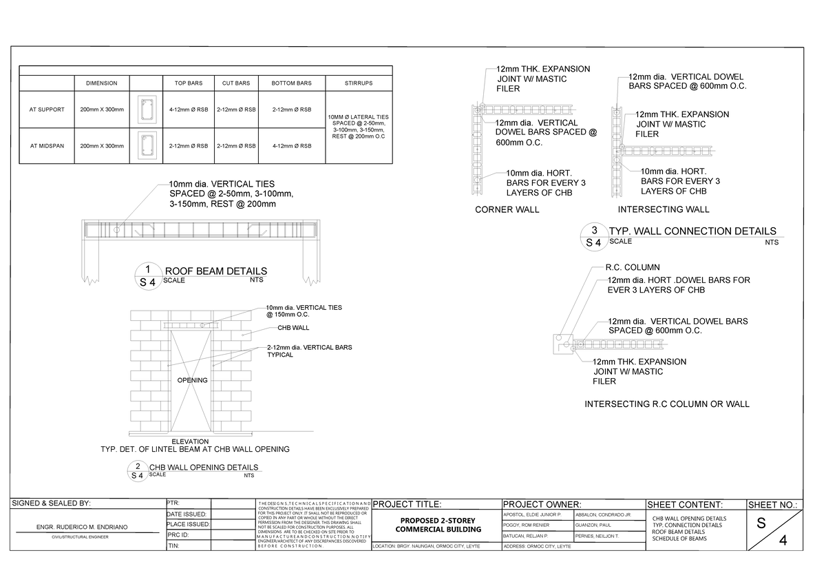 S4 - Structural Plans for 2-Storey Commercial Building - Studocu