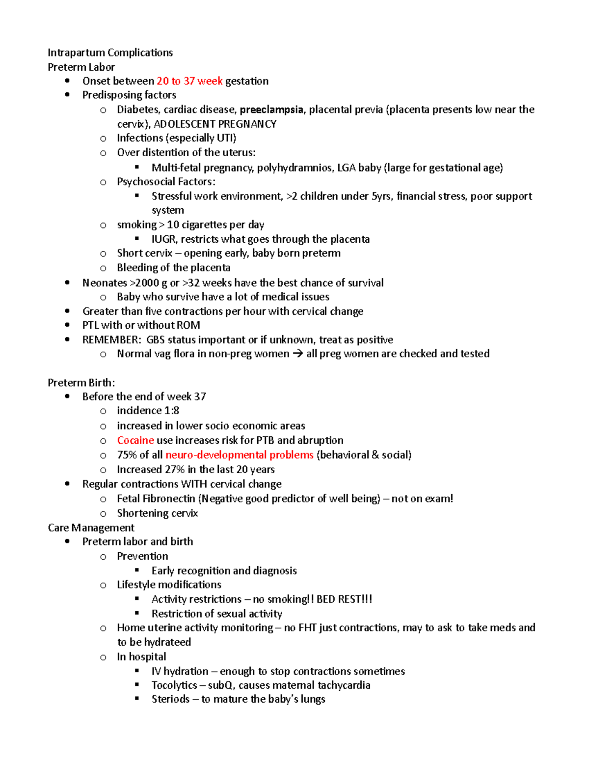 326 - Comprehensive Overview of Intrapartum Complications and Management - Document Preview