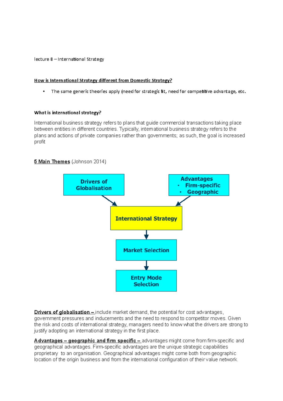 Lecture 8 - Understanding International Strategy: Key Themes & Models ...
