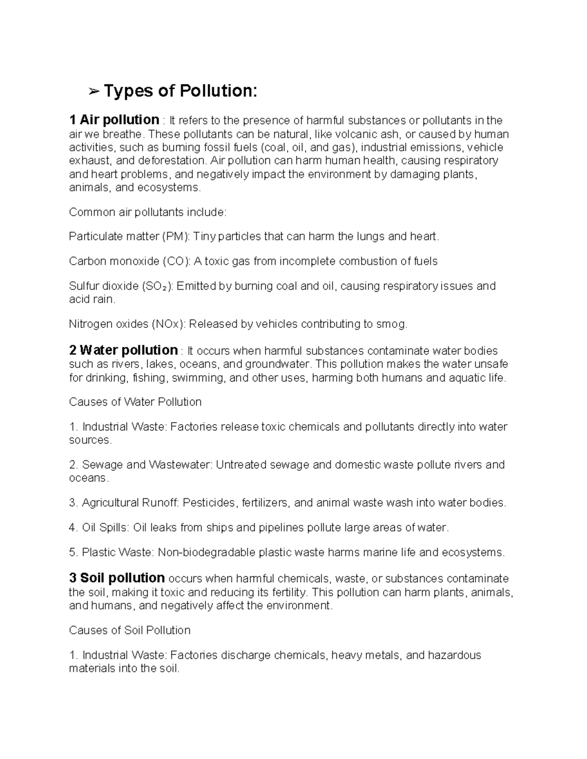 CC- Pollution: Types, Causes, and Effects of Air, Water, and Soil ...