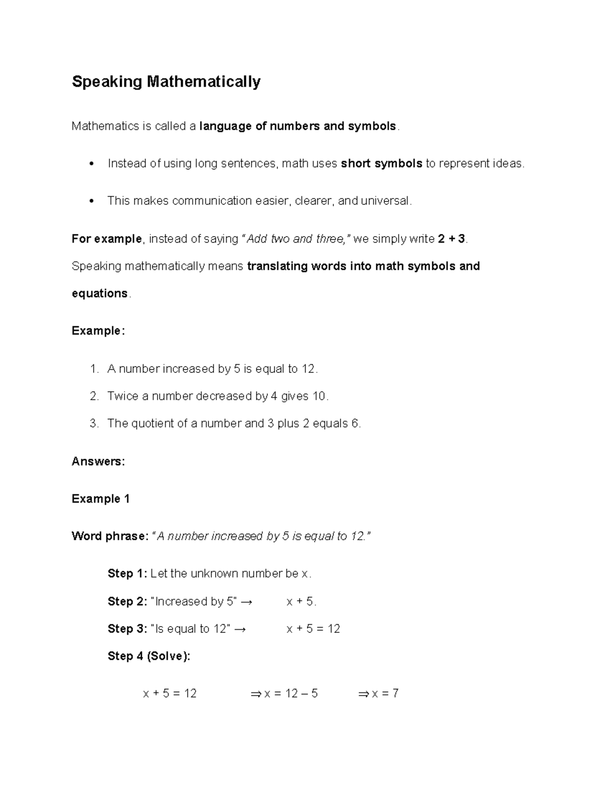 WEEK 4 5 MATH: Speaking Mathematically and Set Concepts - Studocu