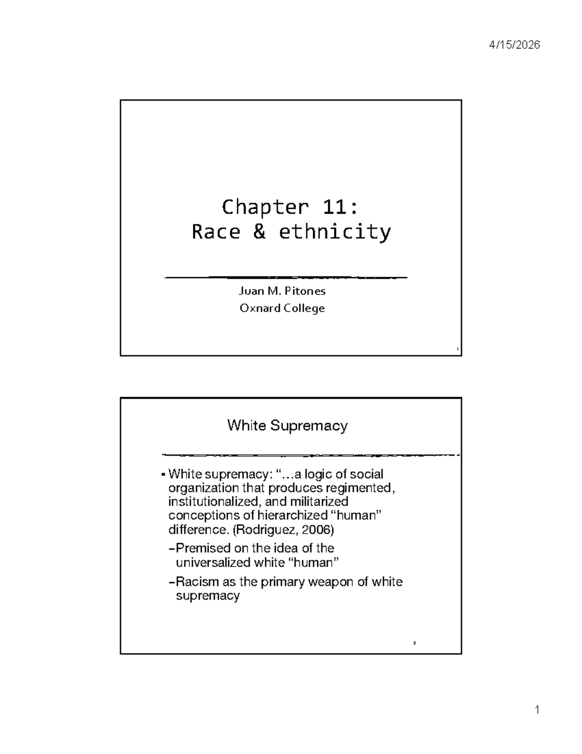 Chapter 11: Race & Ethnicity - Lecture Notes - Studocu