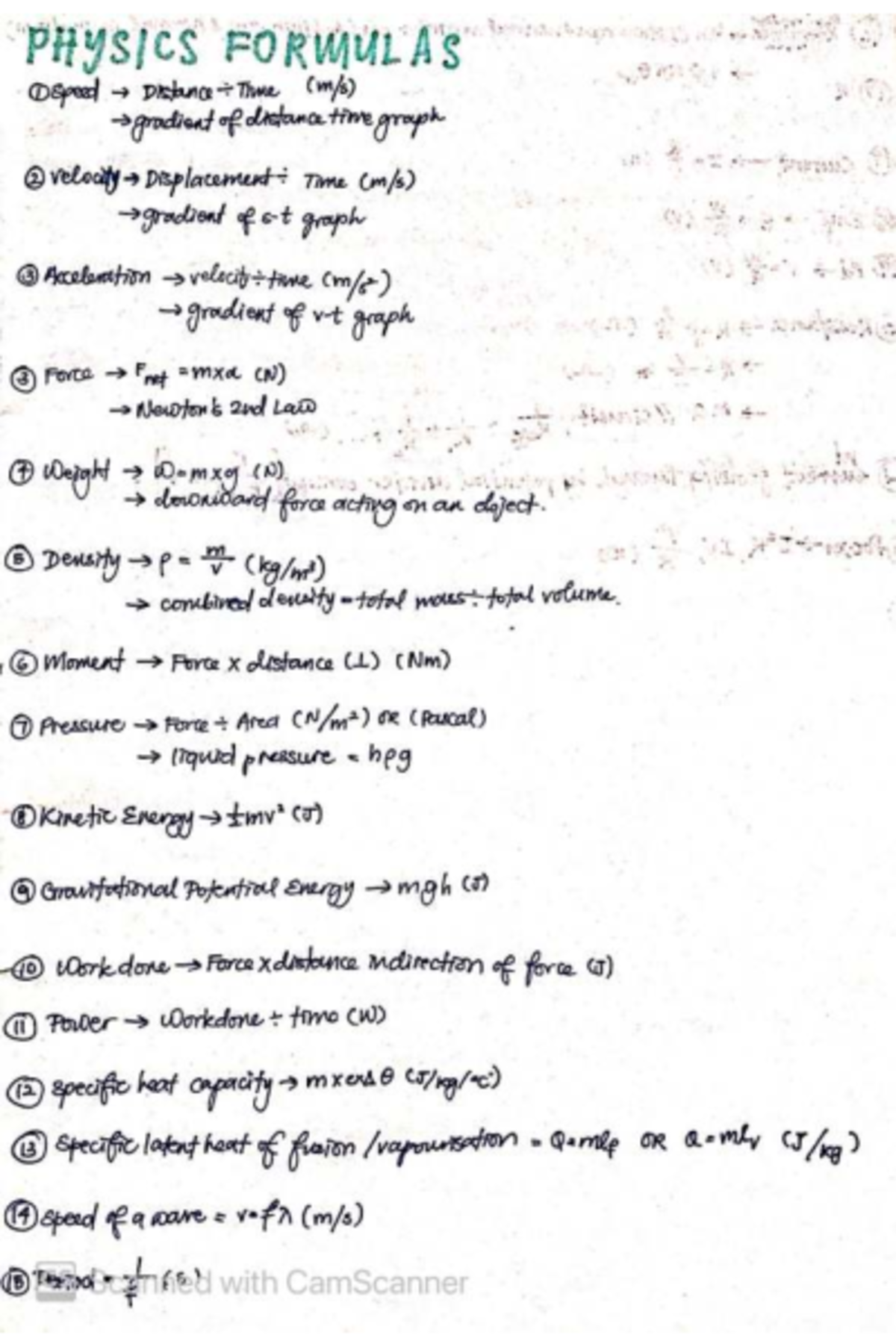 PHYSICS FORMULAS 1: Key Concepts & Equations for Exam Prep - Studocu